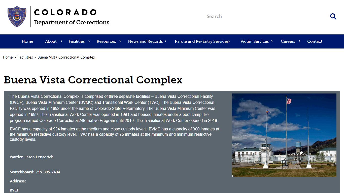 Buena Vista Correctional Complex | Department of Corrections