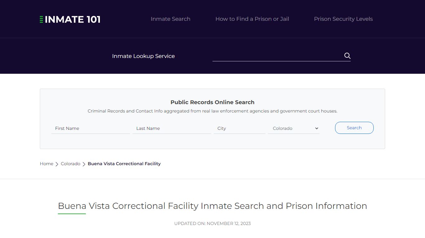 Buena Vista Correctional Facility Inmate Search, Visitation, Phone no ...