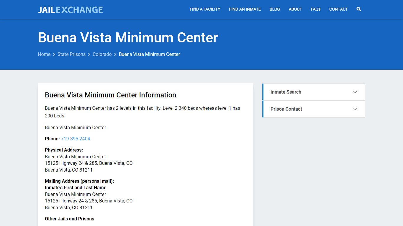 Buena Vista Minimum Center Inmate Search, CO - Jail Exchange